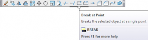 اجرای فرمان Break at Point اتوکد از طریق نوار ابزار Modify