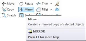 روش‌های اجرای فرمان Mirror از طریق نوار ‌ریبون (Ribbon)