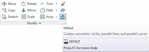 روش‌های اجرای فرمان Offset از طریق نوار ‌ریبون (Ribbon)