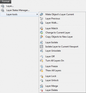 اجرای فرمان Layer از طریق نوار منوی بازشوی Format