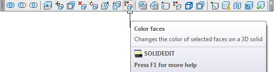 روش دوم‌: از طریق نوار ابزار Solid Editing اتوکد