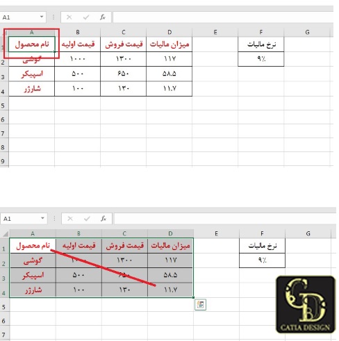 انتخاب محدوده مستطیلی
