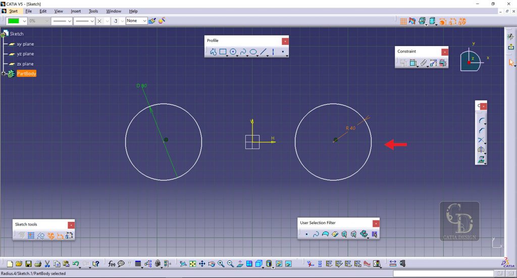 افزایش سرعت در طراحی اسکیچ با دستور Copy Radius