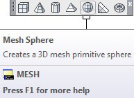در نوار ابزار Smooth Mesh Primitives روی آیکون فرمان Mesh Sphere کلیک ‌چپ می‌کنیم.