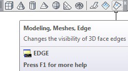 ابتدا آیکون فرمان Edge را در نوار ابزار جایگذاری کرده، سپس روی آیکون کلیک ‌چپ می‌کنیم.