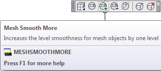 در نوار ابزار Smooth Mesh روی آیکون فرمان Smooth More کلیک ‌چپ می‌کنیم.
