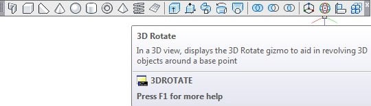 در نوار ابزار Modelingروی آیکون فرمان 3D Rotate کلیک ‌چپ می‌کنیم.