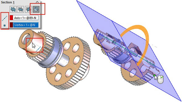 چرخاندن قطعه دستور rotate سالیدورک